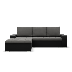 Aurora Corner Sofa, Side - LEFT, Color - DARK GRAY + BLACK