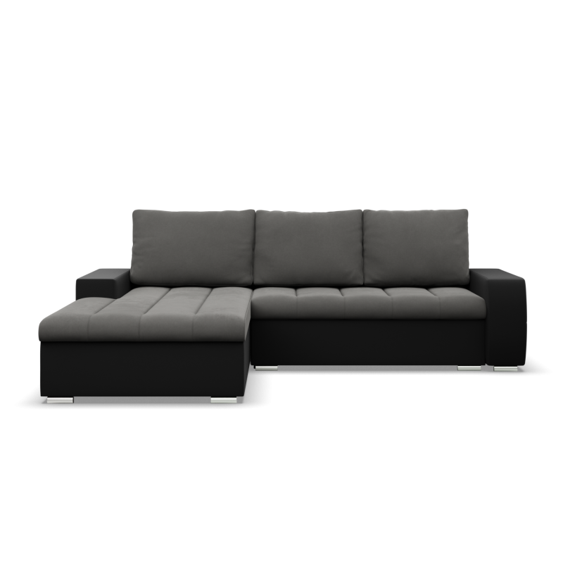 Aurora Corner Sofa, Side - LEFT, Color - DARK GRAY + BLACK