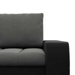 Aurora Corner Sofa, Side - LEFT, Color - DARK GRAY + BLACK
