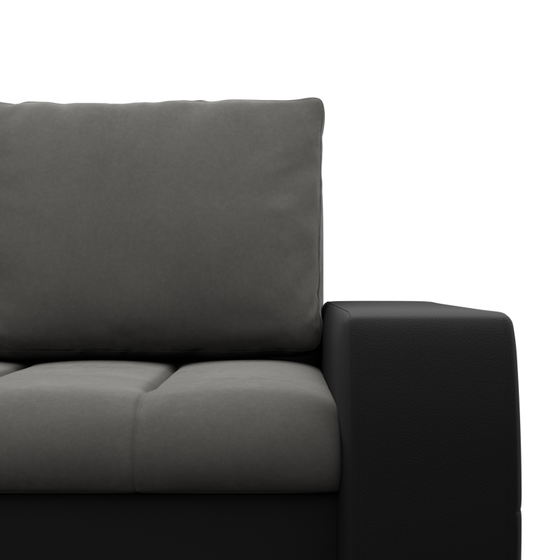 Aurora Corner Sofa, Side - LEFT, Color - DARK GRAY + BLACK