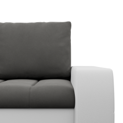 Ecksofa Aurora, Seite - LINKS, Farbe - DUNKELGRAU + WEISS