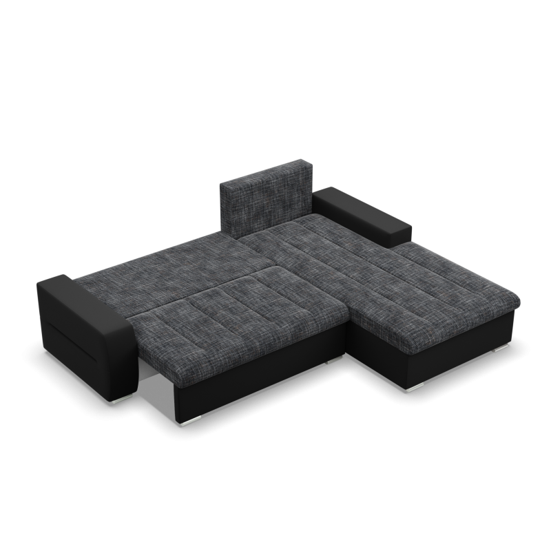 Aurora Corner Sofa, Side - RIGHT, Color - GRAY + BLACK