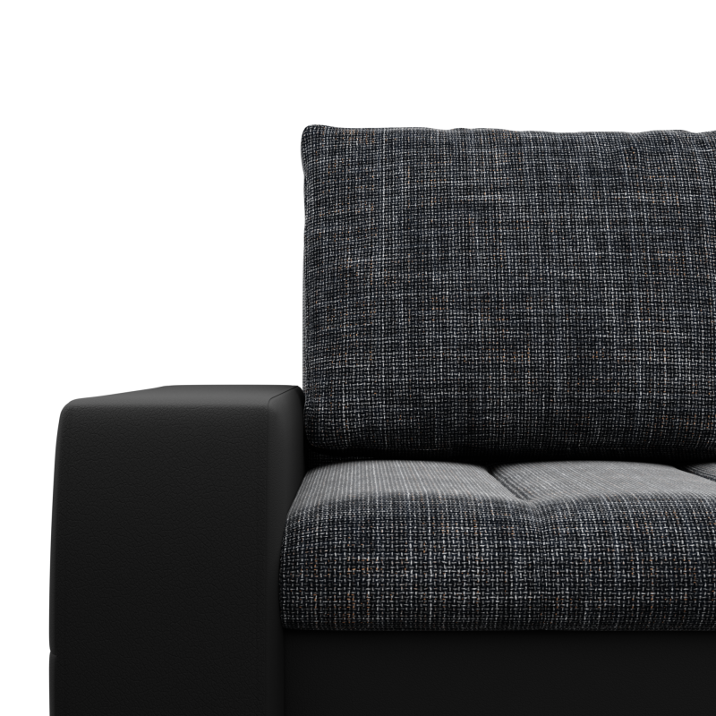 Aurora Corner Sofa, Side - RIGHT, Color - GRAY + BLACK