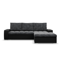 Aurora Corner Sofa, Side - RIGHT, Color - GRAY + BLACK