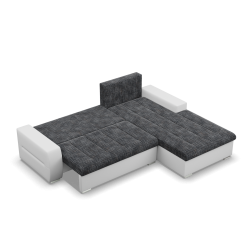 Aurora Corner Sofa, Side - RIGHT, Color - GREY + WHITE