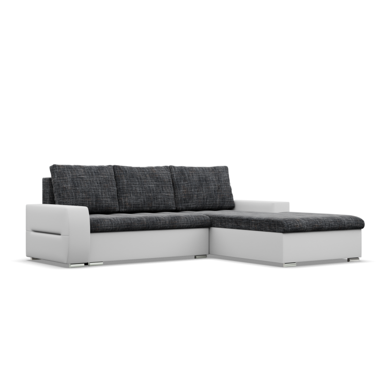 Ecksofa Aurora, Seite - RECHTS, Farbe - GRAU + WEISS