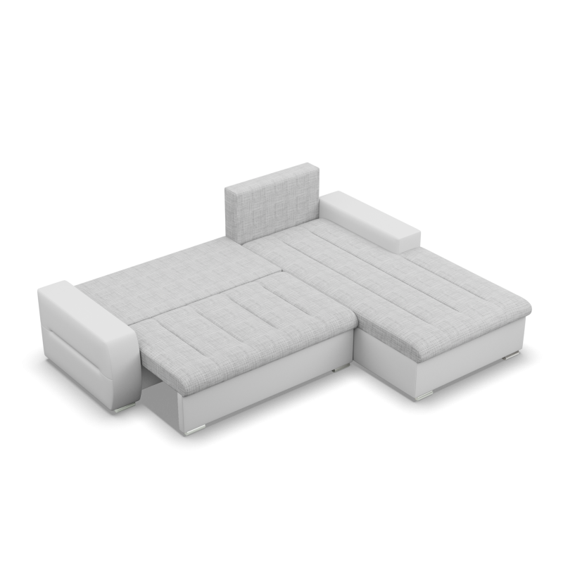 Aurora Corner Sofa, Side - RIGHT, Color - GRAY + WHITE