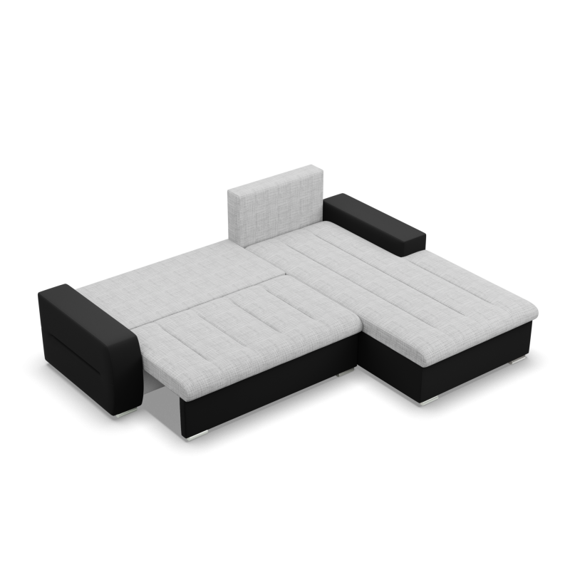 Aurora Corner Sofa, Side - RIGHT, Color - GRAY + BLACK