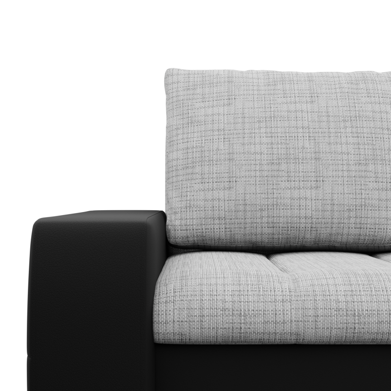 Ecksofa Aurora, Seite - RECHTS, Farbe - GRAU + SCHWARZ