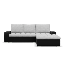 Ecksofa Aurora, Seite - RECHTS, Farbe - GRAU + SCHWARZ