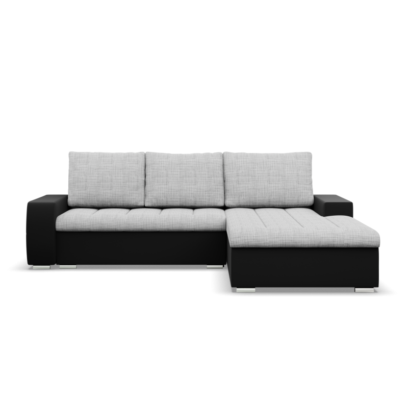 Ecksofa Aurora, Seite - RECHTS, Farbe - GRAU + SCHWARZ