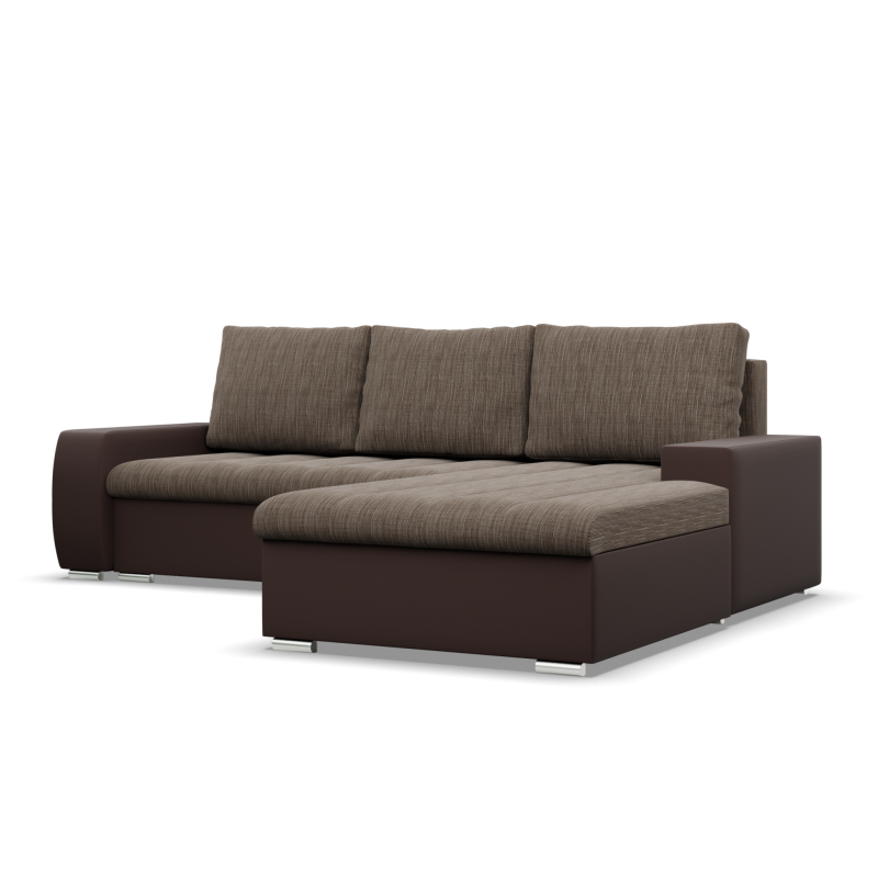 Aurora Corner Sofa, Side - RIGHT, Color - BROWN + CAPPUCCINO