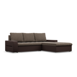 Aurora Corner Sofa, Side - RIGHT, Color - BROWN + CAPPUCCINO