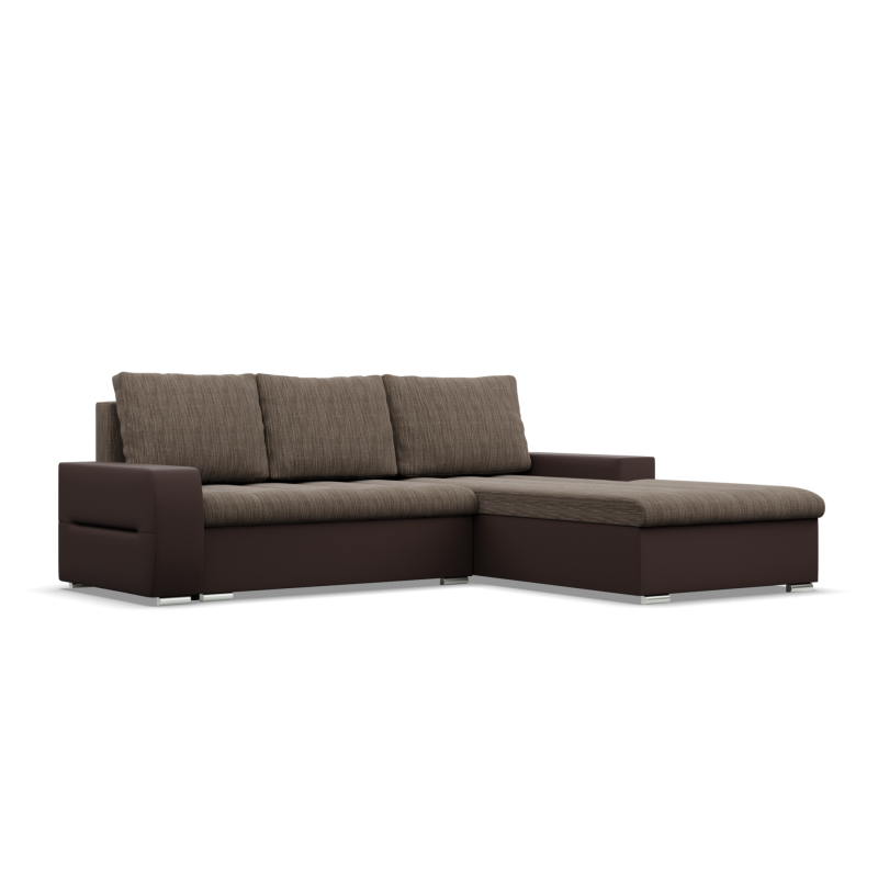 Aurora Corner Sofa, Side - RIGHT, Color - BROWN + CAPPUCCINO
