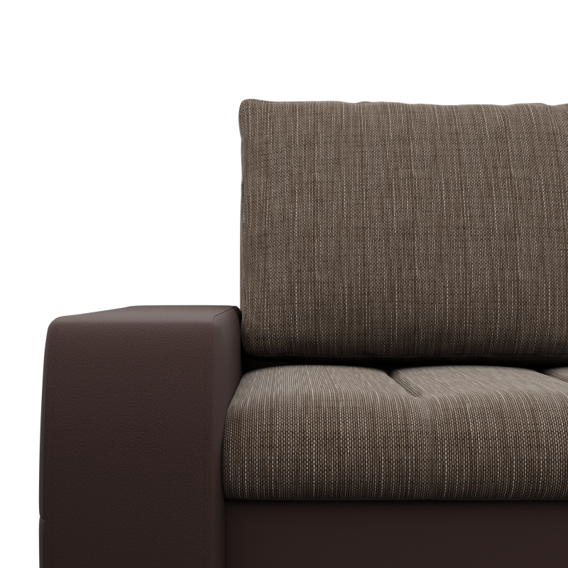 Ecksofa Aurora, Seite - RECHTS, Farbe - BRAUN + CAPPUCCINO