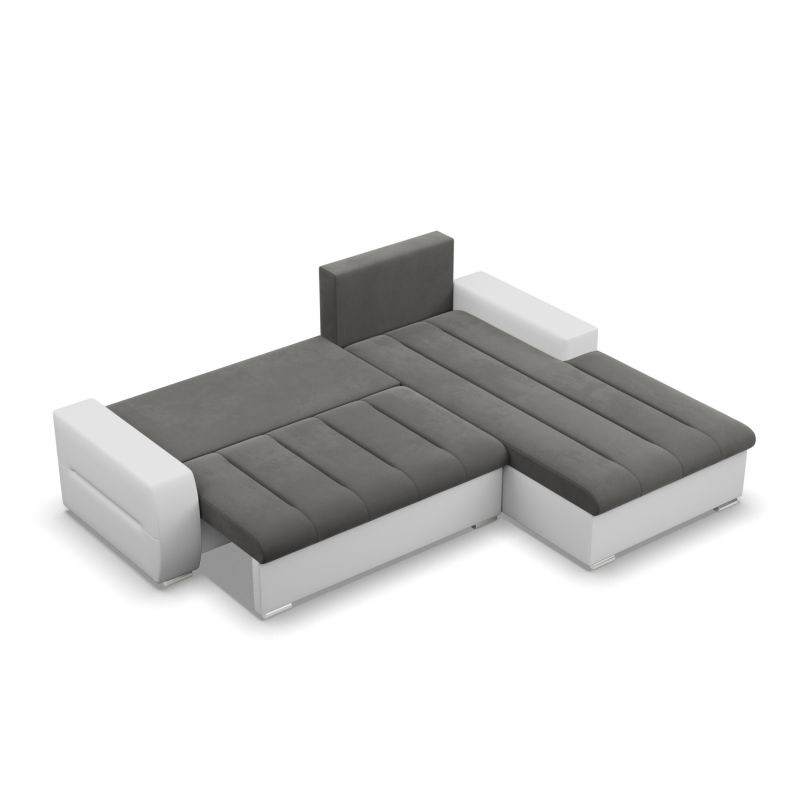 Aurora Corner Sofa, Side - RIGHT, Color - DARK GRAY + WHITE