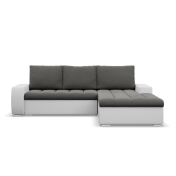 Aurora Corner Sofa, Side - RIGHT, Color - DARK GRAY + WHITE