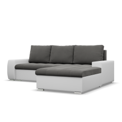 Aurora Corner Sofa, Side - RIGHT, Color - DARK GRAY + WHITE