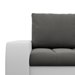 Ecksofa Aurora, Seite - RECHTS, Farbe - DUNKELGRAU + WEISS