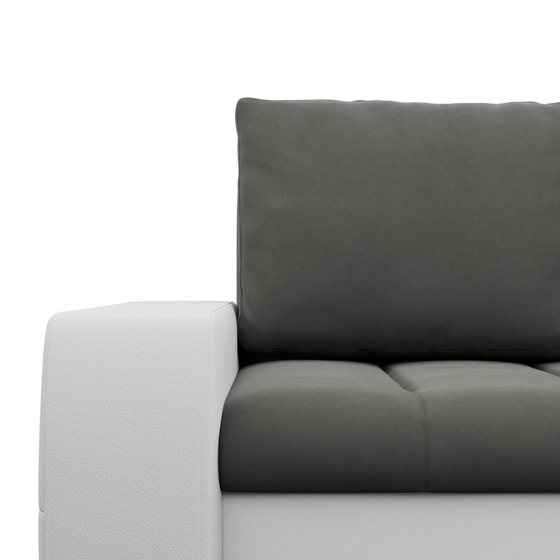 Aurora Corner Sofa, Side - RIGHT, Color - DARK GRAY + WHITE