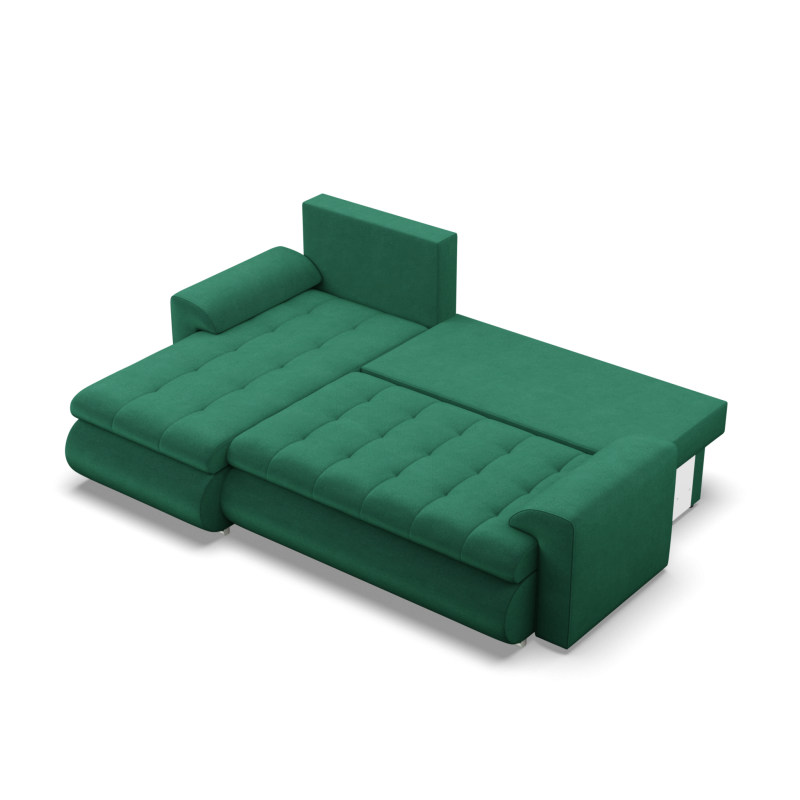 FORESTA LL Kronos Corner Sofa, Side - LEFT, Color - BOTTLE GREEN