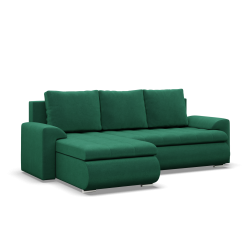 FORESTA LL Kronos Corner Sofa, Side - LEFT, Color - BOTTLE GREEN