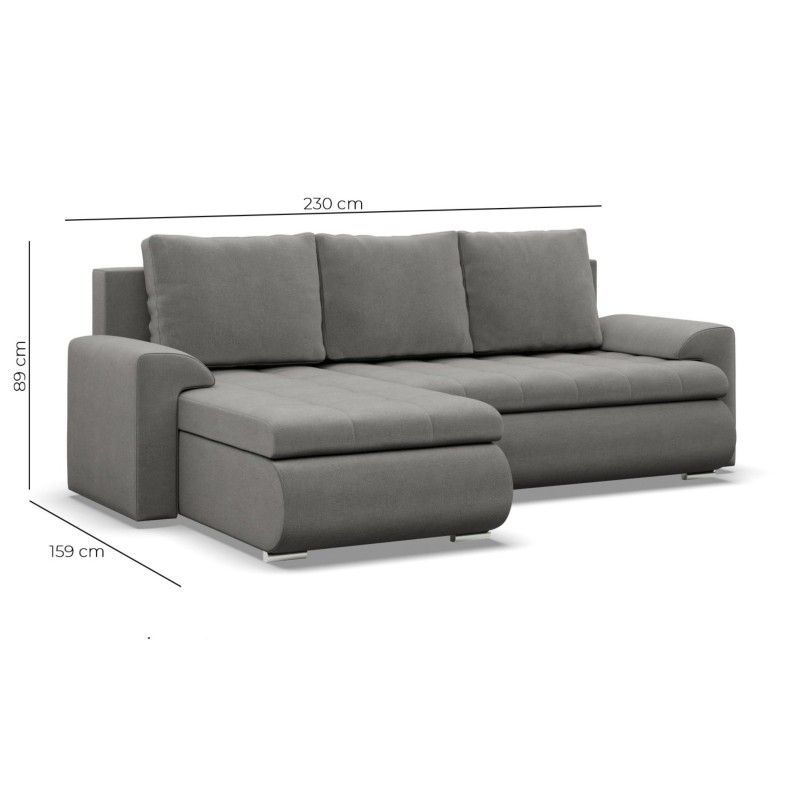 Ecksofa FORESTA LL Kronos, Seite - RECHTS, Farbe - FLASCHENGRÜN