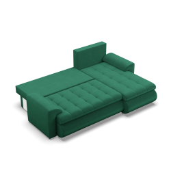 Ecksofa FORESTA LL Kronos, Seite - RECHTS, Farbe - FLASCHENGRÜN