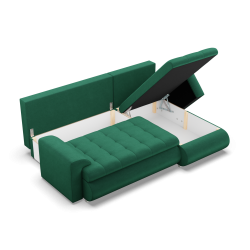 FORESTA LL Kronos Corner Sofa, Side - RIGHT, Color - BOTTLE GREEN