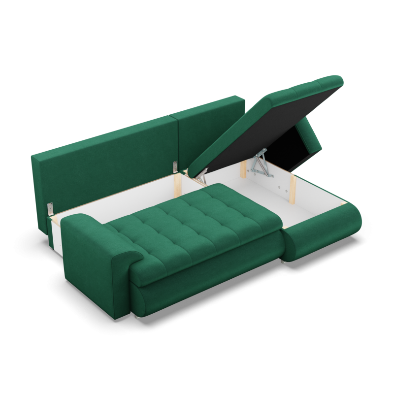 FORESTA LL Kronos Corner Sofa, Side - RIGHT, Color - BOTTLE GREEN