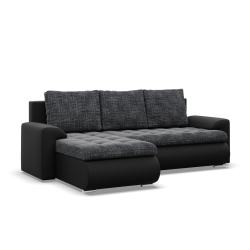 FORESTA LL Corner Sofa, Side - LEFT, Color - ASH + BLACK