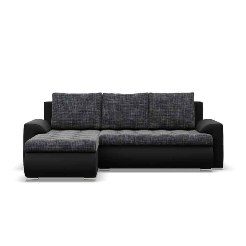 FORESTA LL Corner Sofa, Side - LEFT, Color - ASH + BLACK