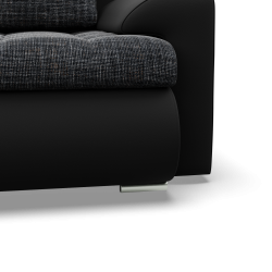 Ecksofa FORESTA LL, Seite - LINKS, Farbe - GRAU + SCHWARZ