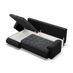 FORESTA LL Corner Sofa, Side - LEFT, Color - ASH + BLACK