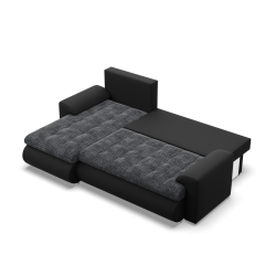 FORESTA LL Corner Sofa, Side - LEFT, Color - ASH + BLACK