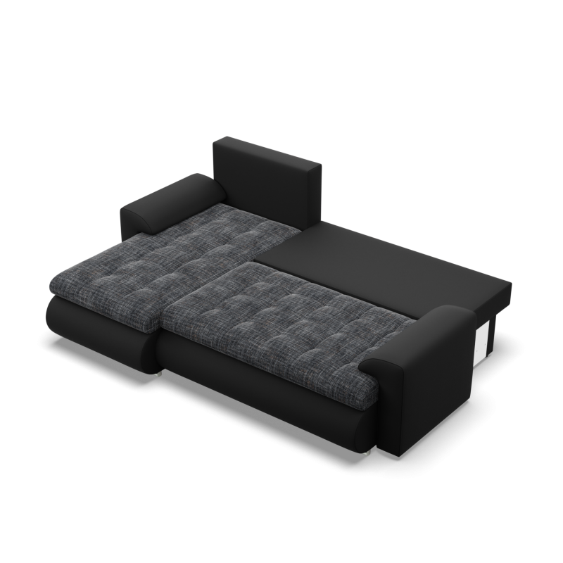 FORESTA LL Corner Sofa, Side - LEFT, Color - ASH + BLACK