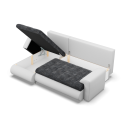 FORESTA LL Corner Sofa, Side - LEFT, Color - GREY + WHITE