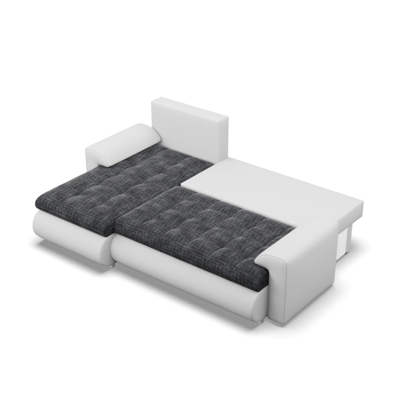 FORESTA LL Corner Sofa, Side - LEFT, Color - GREY + WHITE