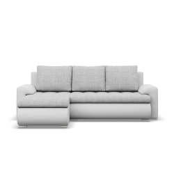 FORESTA LL Corner Sofa, Side - LEFT, Color - GRAY + WHITE