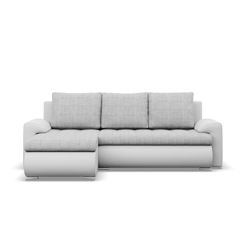 FORESTA LL Corner Sofa, Side - LEFT, Color - GRAY + WHITE