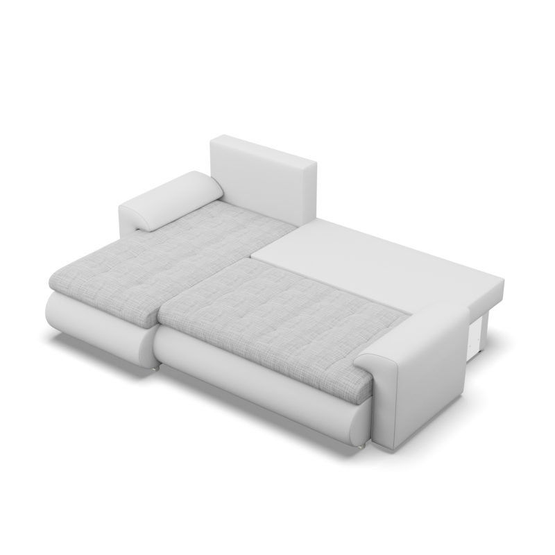 FORESTA LL Corner Sofa, Side - LEFT, Color - GRAY + WHITE