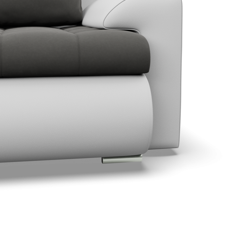 FORESTA LL Corner Sofa, Side - LEFT, Color - DARK GRAY + WHITE