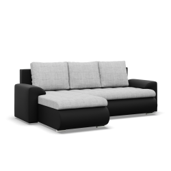 FORESTA LL Corner Sofa, Side - LEFT, Color - GRAY + BLACK