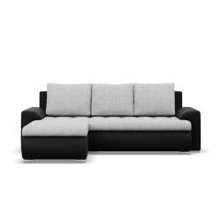FORESTA LL Corner Sofa, Side - LEFT, Color - GRAY + BLACK