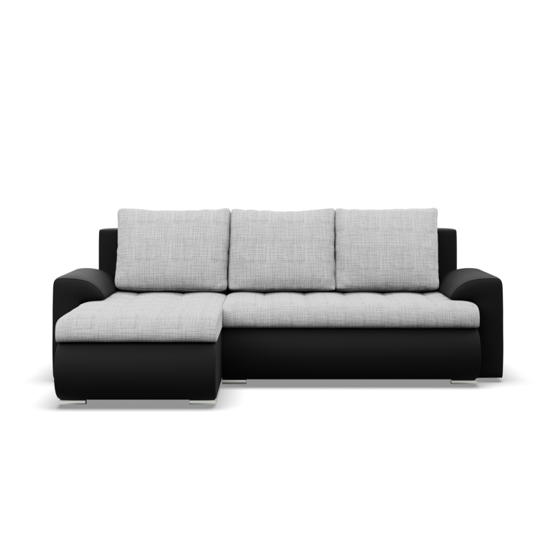 FORESTA LL Corner Sofa, Side - LEFT, Color - GRAY + BLACK