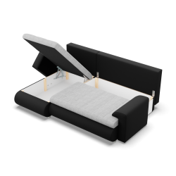 Кутовий диван FORESTA LL, Сторона - ЛІВА, Колір - СІРИЙ + ЧОРНИЙ