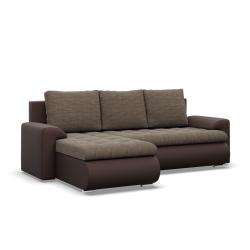 Ecksofa FORESTA LL, Seite - LINKS, Farbe - BRAUN + CAPPUCCINO