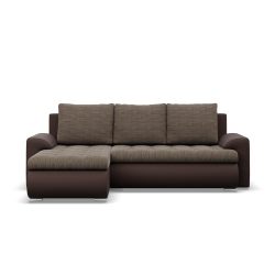 Ecksofa FORESTA LL, Seite - LINKS, Farbe - BRAUN + CAPPUCCINO