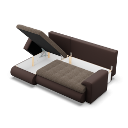 FORESTA LL Corner Sofa, Side - LEFT, Color - BROWN + CAPPUCCINO