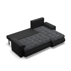 FORESTA LL Corner Sofa, Side - RIGHT, Color - ASH + BLACK